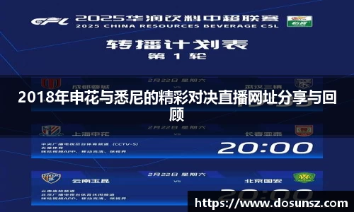 2018年申花与悉尼的精彩对决直播网址分享与回顾
